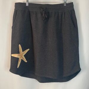 Gray Skirt with Starfish Design, 2XL